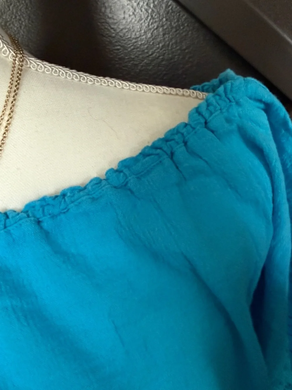VICTORIA'S SECRET Swim Cover-Up Dress Cotton Off-Shoulder Turquoise Blue Size M
